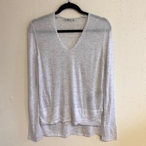 Zara Knit V-Neck Lightweight High-Lo Sweater